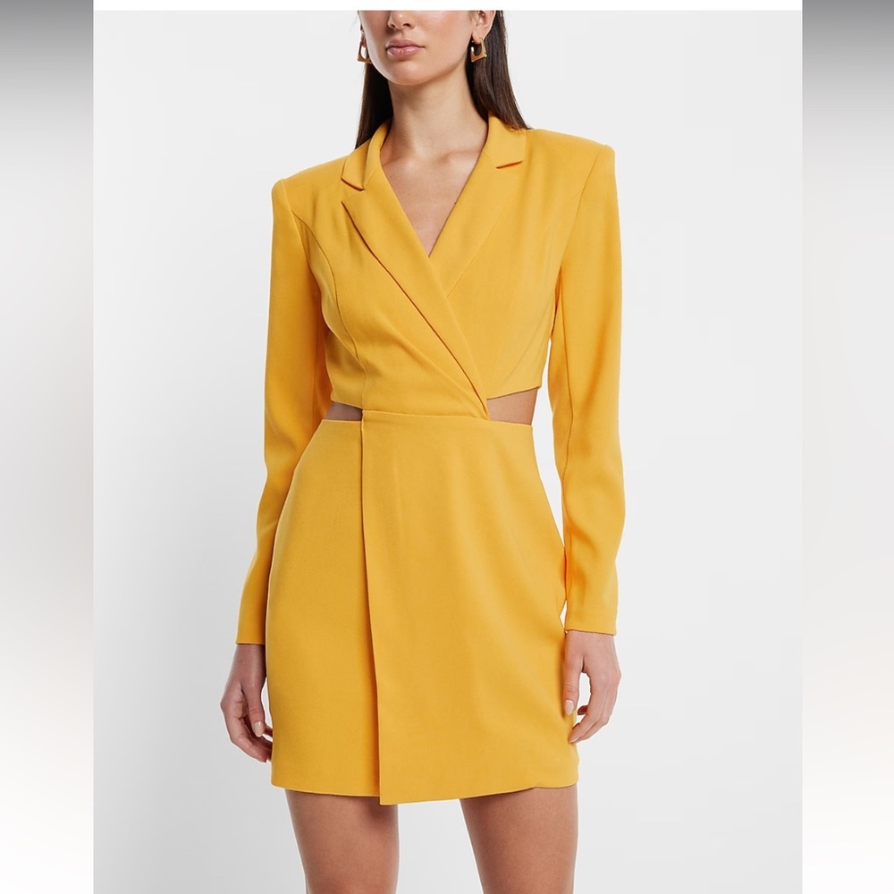 Express cut out Blazer Mini Dress Size Large in color Orange Mango